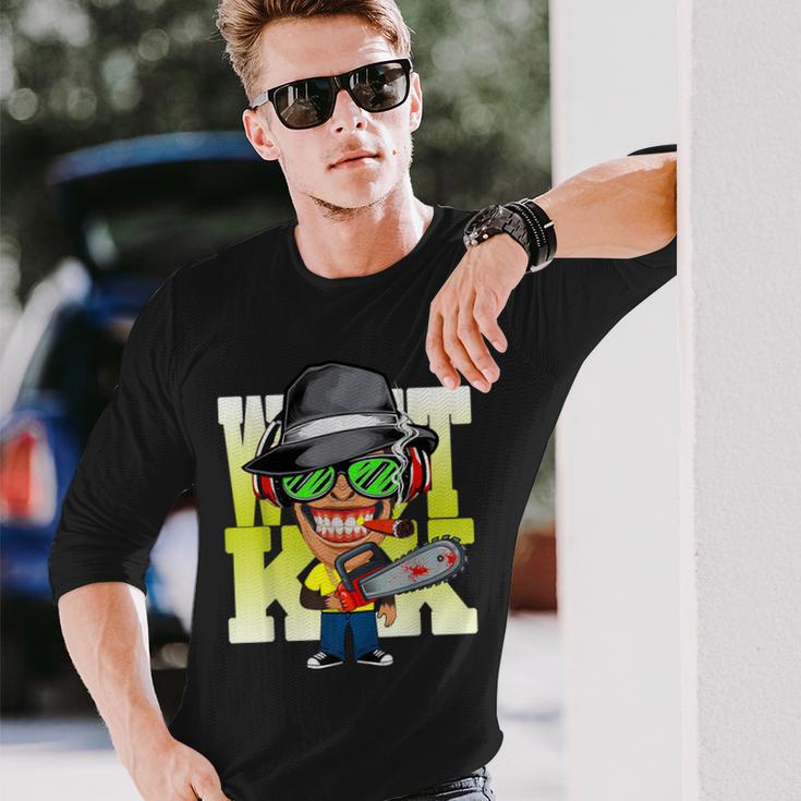 Killer Mafia Monkey Long Sleeve T-Shirt Gifts for Him