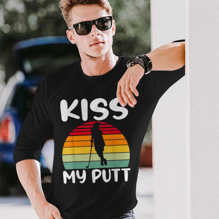 Kiss My Putt Golf Golfing Long Sleeve T-Shirt Gifts for Him