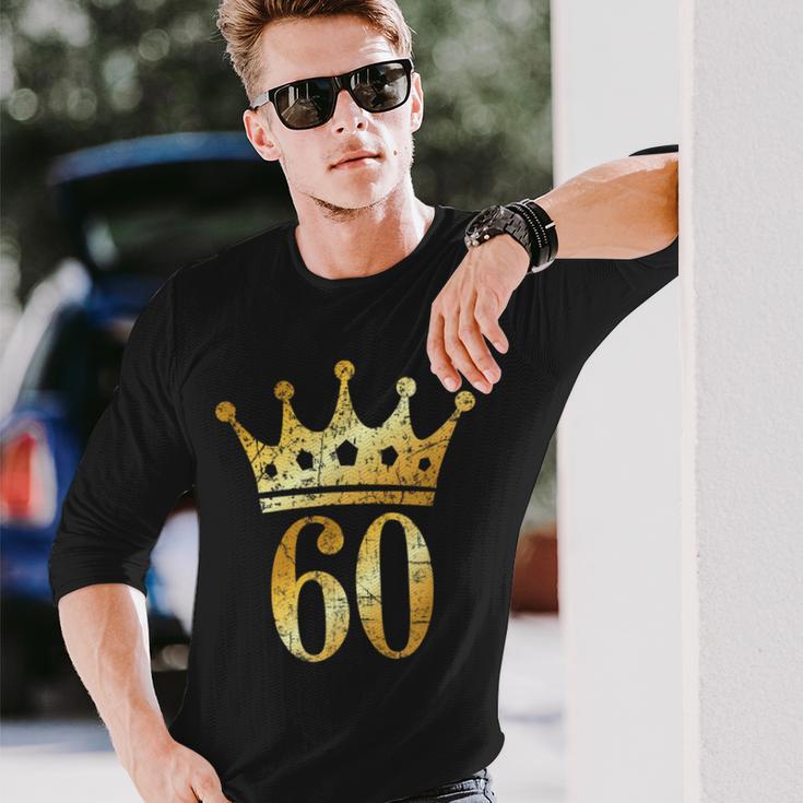 Krone Nummer 60 Antik Goldgelb 60 Geburtstag Langarmshirts Geschenke für Ihn