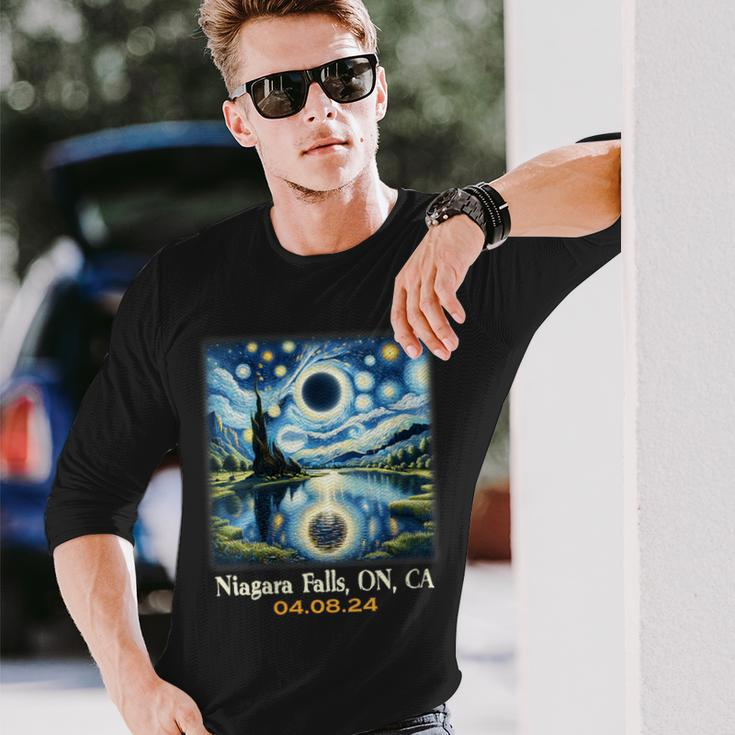 Lake Total Solar Eclipse Niagara Falls Ontario Canada Long Sleeve T-Shirt Gifts for Him