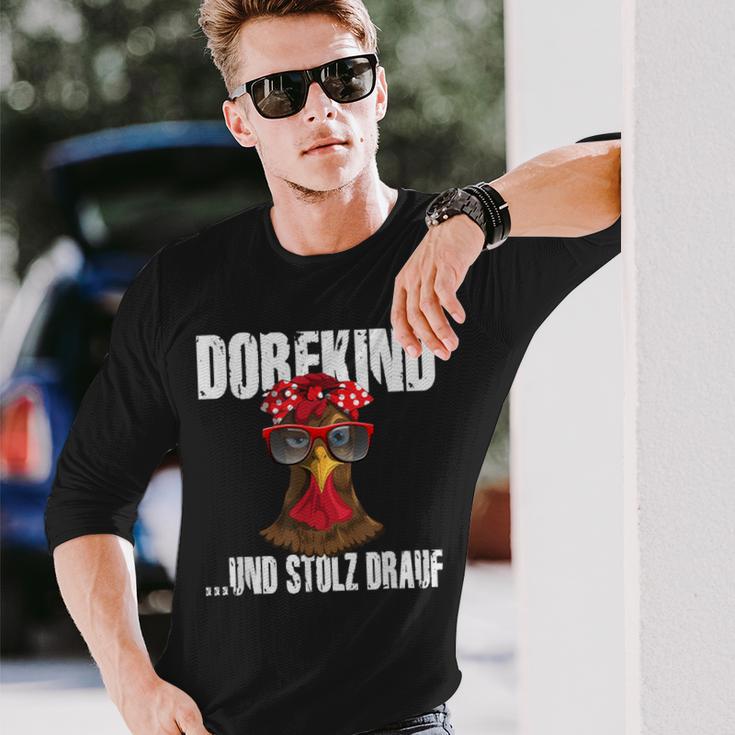 Landwirt Dorfkind & Stolz Drauf Villfkinder Saying Farm Langarmshirts Geschenke für Ihn