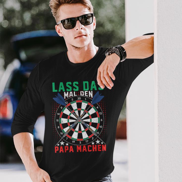 Lass Das Mal Den Papa Machen Darts Player Langarmshirts Geschenke für Ihn