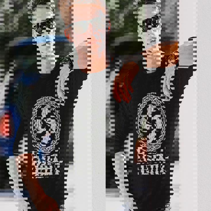 Lauburu Estilo Tribal Ligeramente Desgastado Camiseta de manga larga Regalos para él