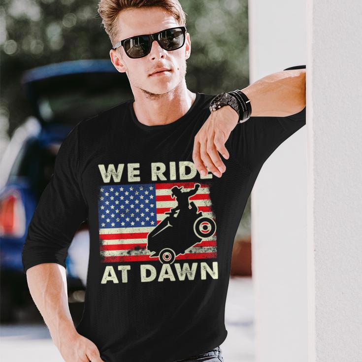 Lawn-Mower We Ride At Dawn Lawn Mowing Dad Gardening Long Sleeve T-Shirt Gifts for Him