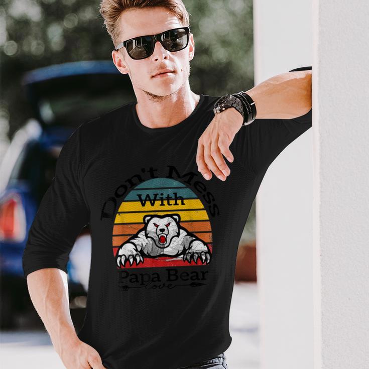 Leg Dich Nicht Mit Papa Bear An Langarmshirts Geschenke für Ihn