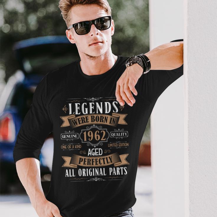 Legends Born In 1962 62Th Birthday 62 Years Old Bday Men Long Sleeve T-Shirt Gifts for Him