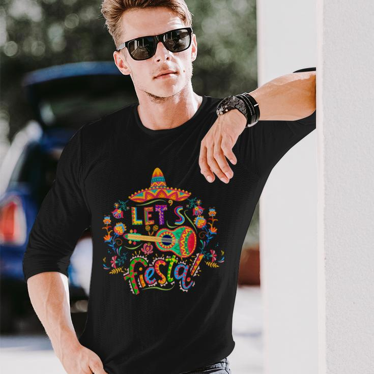 Let's Fiesta Cinco De Mayo Fiesta Squad Sombrero Hat Mexican Long Sleeve T-Shirt Gifts for Him