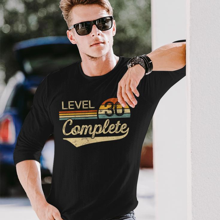 Level 30 Complete Vintage 30Th Wedding Anniversary Long Sleeve T-Shirt Gifts for Him