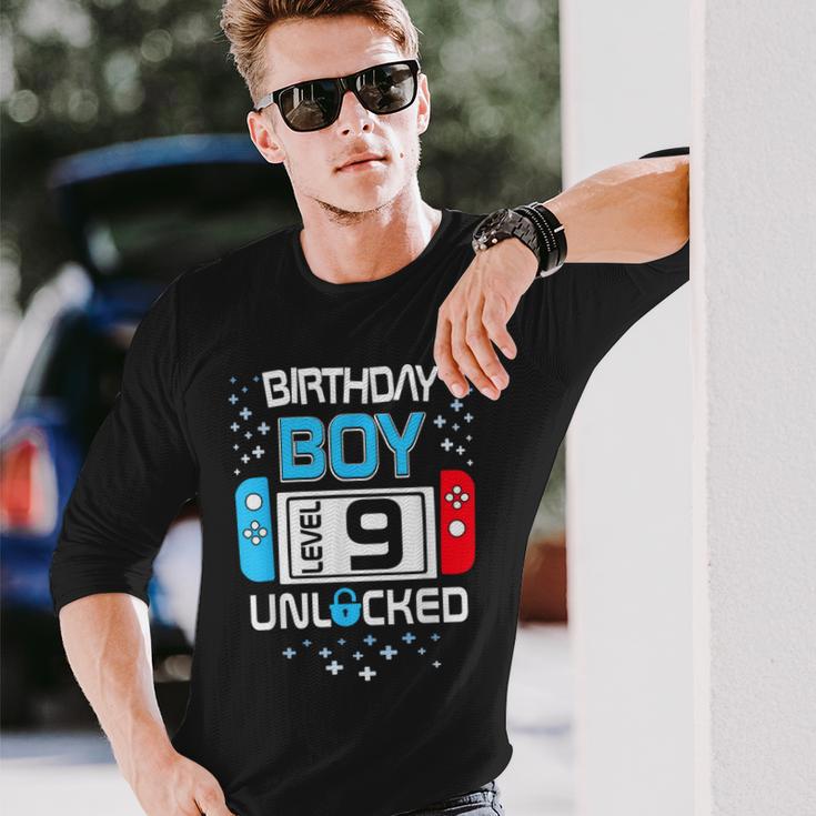 Level 9 Freigeschaltet 9 Geburtstag 9-Jähriger Junge Langarmshirts Geschenke für Ihn