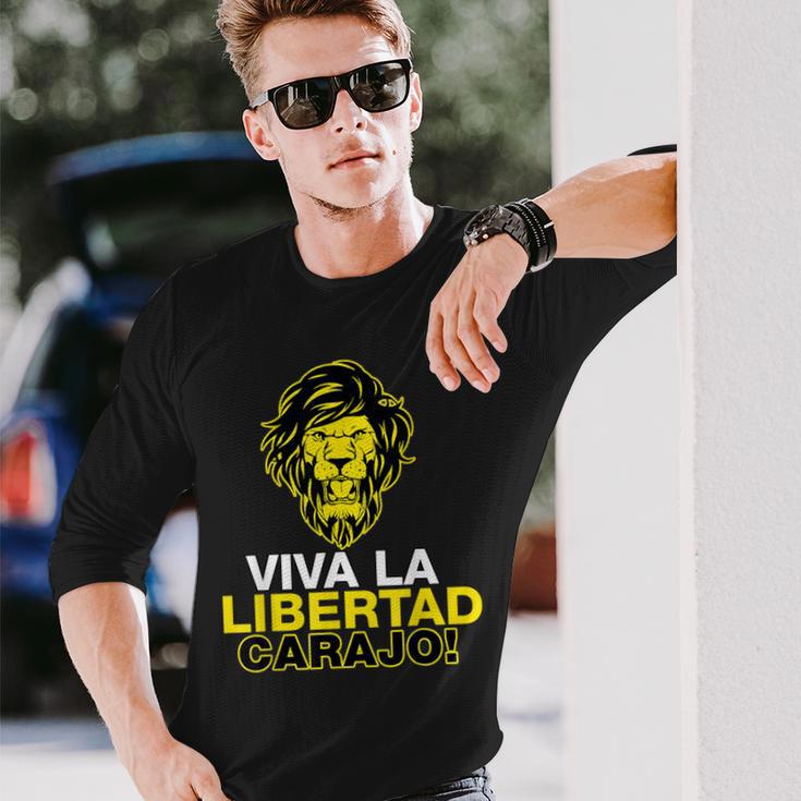 Libertarianismiva La Libertad Carajo Milei President Langarmshirts Geschenke für Ihn