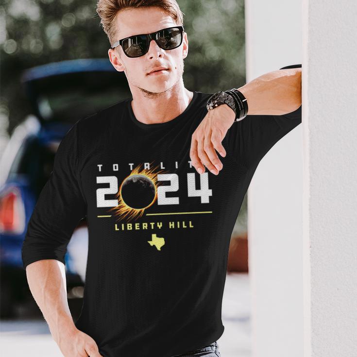 Liberty Hill Texas 2024 Total Solar Eclipse Long Sleeve T-Shirt Gifts for Him