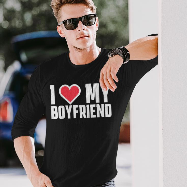 I Love My Bf Boyfriend Long Sleeve T-Shirt Gifts for Him