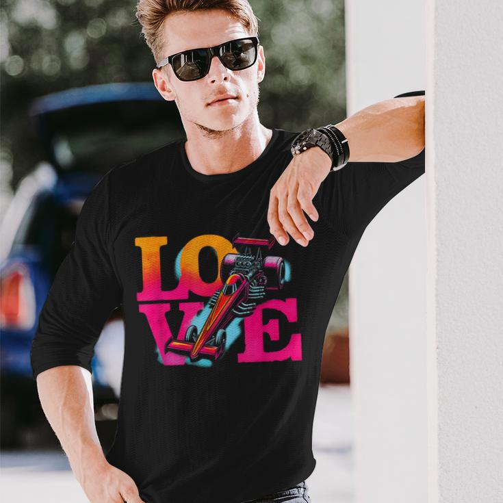 Love Drag Racing Vintage Colorful Drag Racing Cars Lover Long Sleeve T-Shirt Gifts for Him