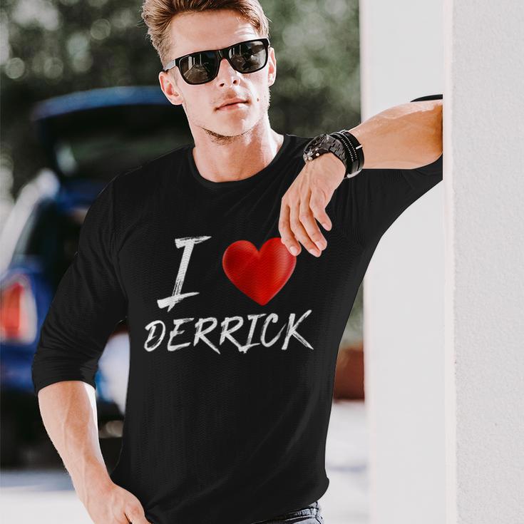 I Love Heart Derrick Family NameLong Sleeve T-Shirt Gifts for Him