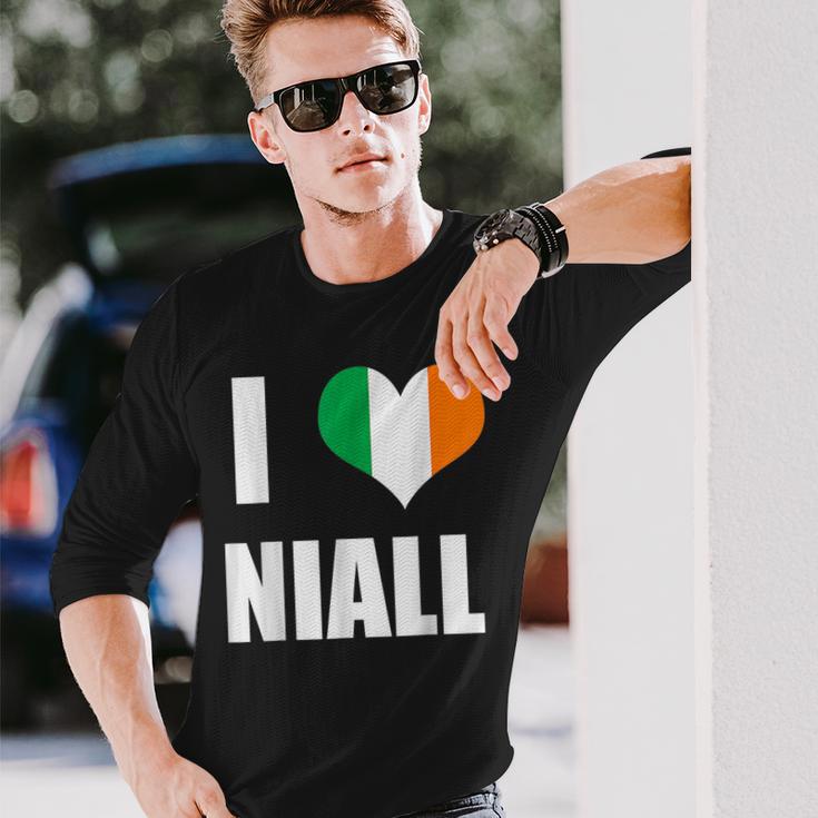 I Love Niall Ireland Flag Long Sleeve T-Shirt Gifts for Him