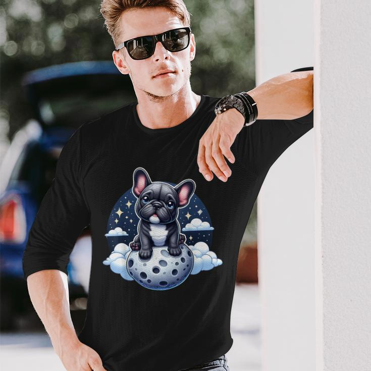 Lunar Frenchie Adventures Beyond Dog Lover French Bulldog Long Sleeve T-Shirt Gifts for Him