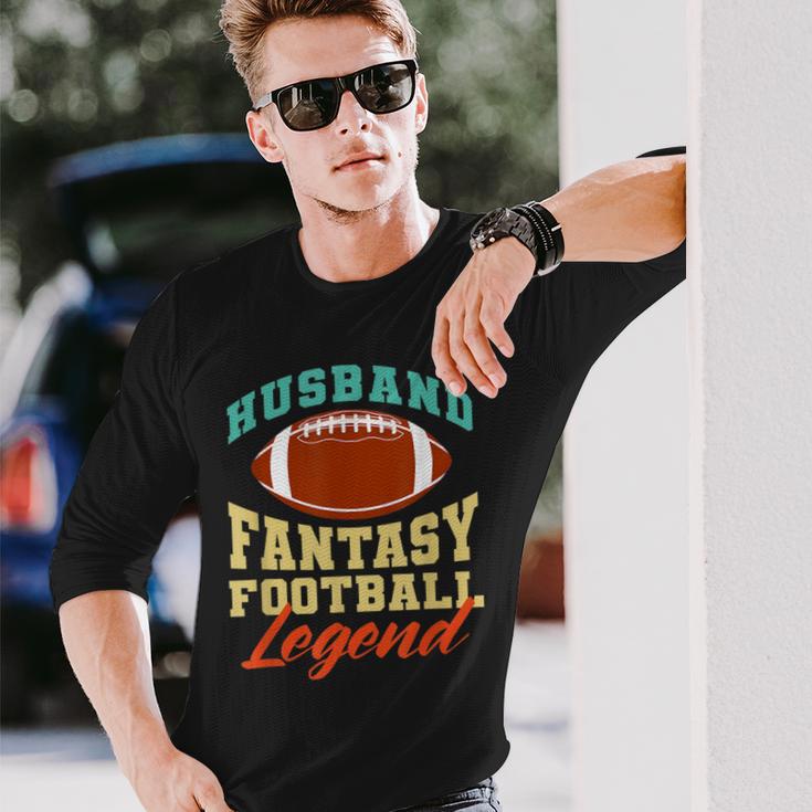 Lustiger Ehemann Papa Fantasy Football Legend Langarmshirts Geschenke für Ihn