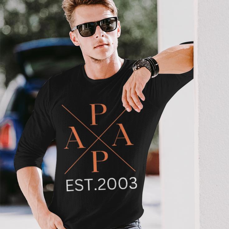 Lustiger Papa Est 2003 Papa Seit 2003 Papa 2003 Langarmshirts Geschenke für Ihn