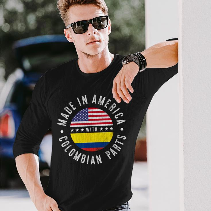 Made In America With Colombian Parts Colombia Pride Long Sleeve T-Shirt Gifts for Him