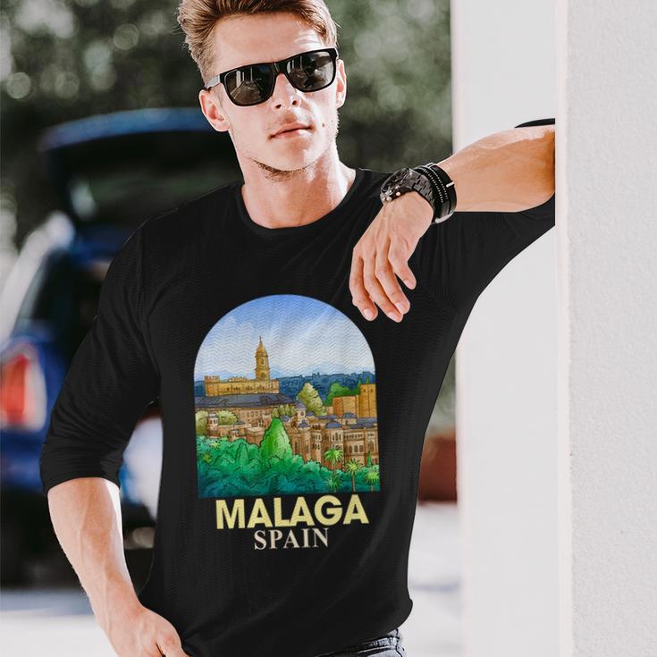 Malaga Spain Travel Catedral De Malaga Traveling Spain Trip Long Sleeve T-Shirt Gifts for Him