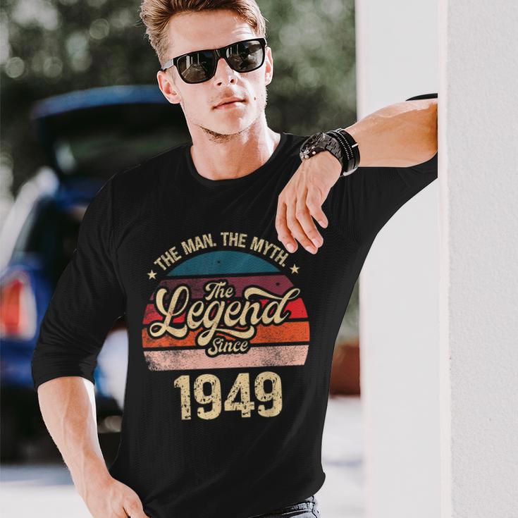 The Man The Myth The Legend Since 1949 Birthday Mens Long Sleeve T-Shirt Gifts for Him