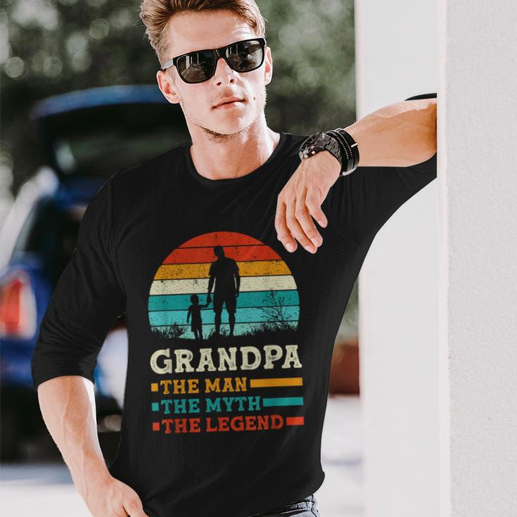The Man The Myth The Legend Fun Sayings Father's Day Grandpa Long Sleeve T-Shirt Gifts for Him