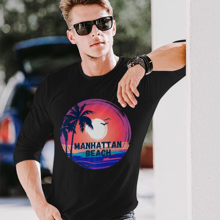 Manhattan Beach Lifestyle Long Sleeve T-Shirt Gifts for Him