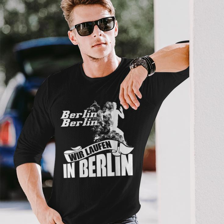Marathon Berlin Motif Running Vent Clothing Athletes Runner Langarmshirts Geschenke für Ihn
