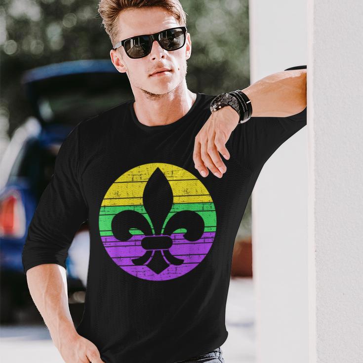 Mardi Gras Fleur De Lis For Carnival Celebration Long Sleeve T-Shirt Gifts for Him