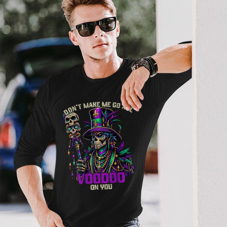 Mardi Gras Priest Top Hat New Orleans Witch Doctor Voodoo Long Sleeve T-Shirt Gifts for Him
