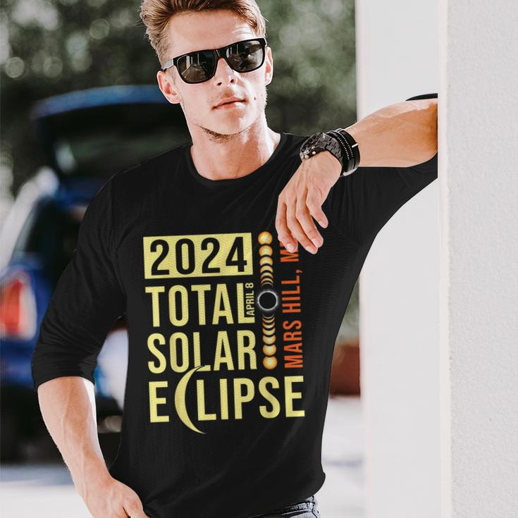 Mars Hill Maine Total Solar Eclipse April 8 2024 Long Sleeve T-Shirt Gifts for Him