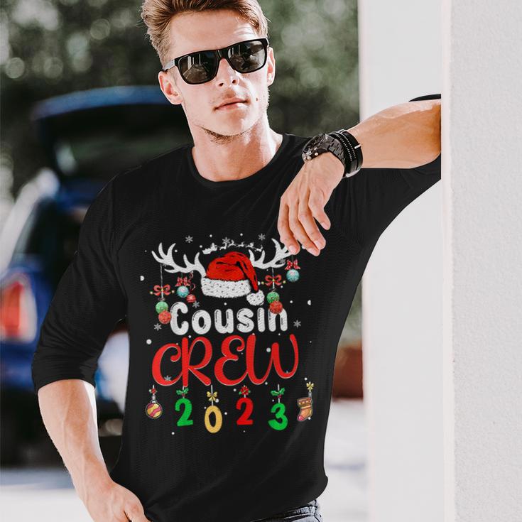 Matching Family Christmas Cousin Crew 2023 Elf Squad Xmas Pj Long Sleeve T-Shirt Gifts for Him