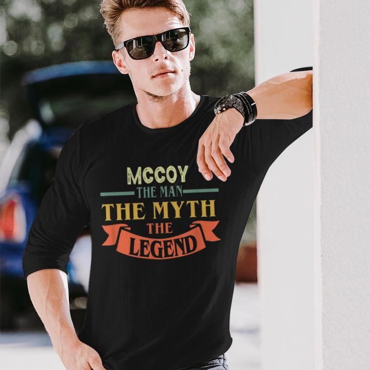 Mccoy The Man The Myth The Legend Custom Name Long Sleeve T-Shirt Gifts for Him
