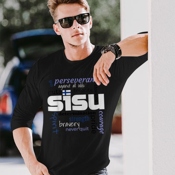 The Meaning Of Finnish Sisu Definition Novelty Long Sleeve T-Shirt Gifts for Him