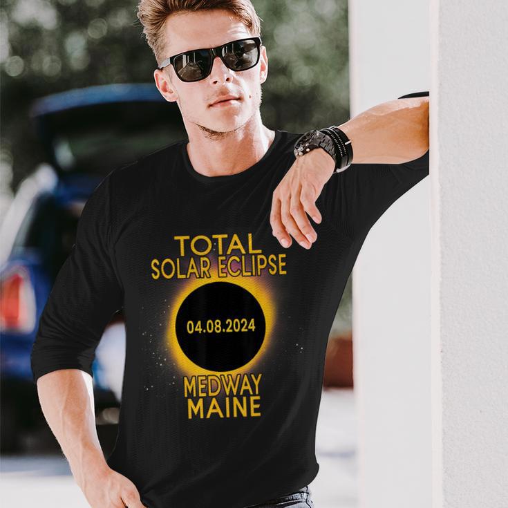 Medway Maine Total Solar Eclipse 2024 Long Sleeve T-Shirt Gifts for Him