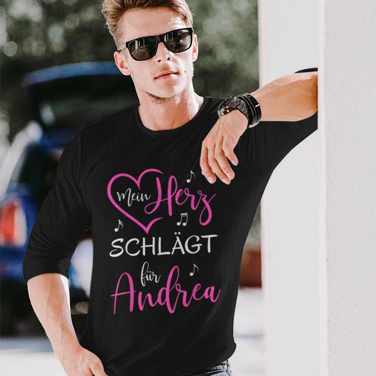 Mein Herz Schlägt Für Andrea I Love Andrea Ich Liebe Andrea Langarmshirts Geschenke für Ihn