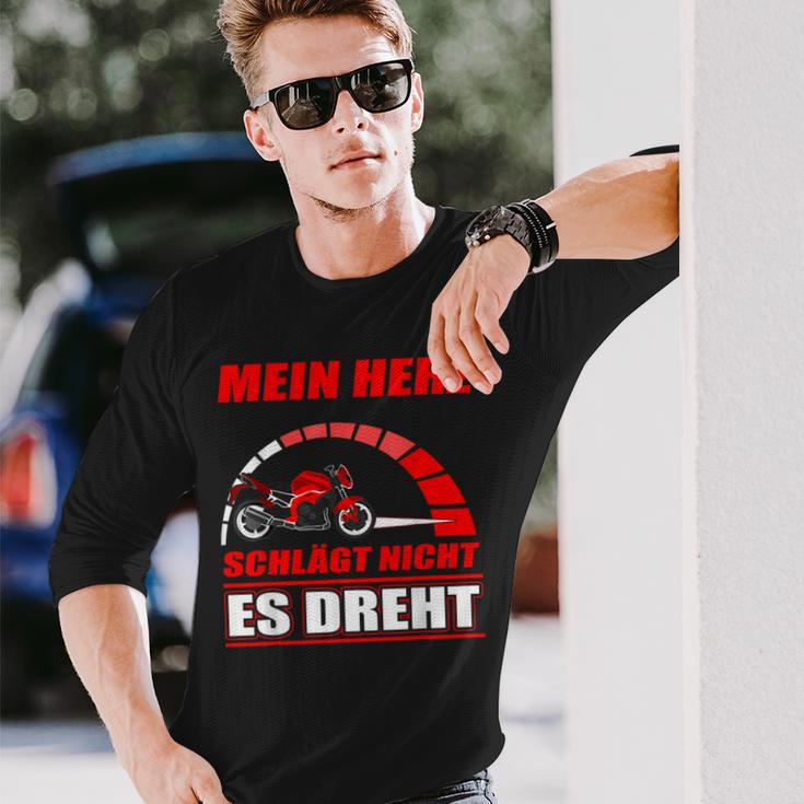 Mein Herz Schlägt Nicht Es Dreh- Motorcycle Biker Langarmshirts Geschenke für Ihn