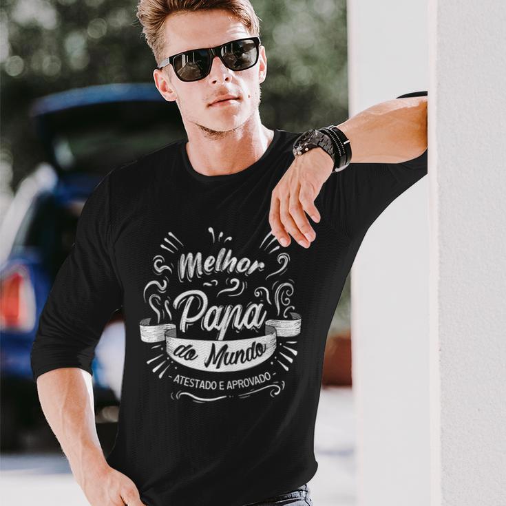 Melhor Pai Do Mundo Dia Do Pai Em Portugues Kleidungsstück Papa Langarmshirts Geschenke für Ihn