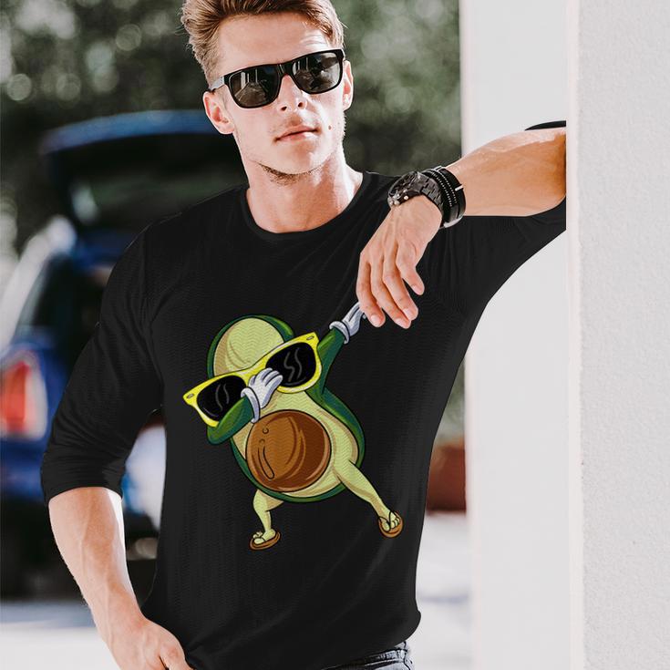 Mexican Vegan Cinco De Mayo Dabbing Avocado Long Sleeve T-Shirt Gifts for Him