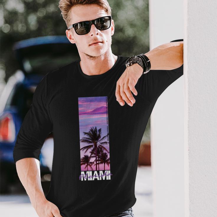 Miami Florida Usa Summer Langarmshirts Geschenke für Ihn