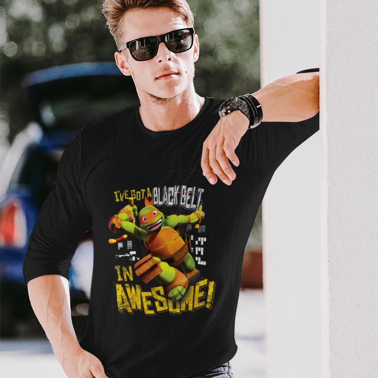 Michelangelo I've Got A Blackbelt In Awesome Long Sleeve T-Shirt Gifts for Him