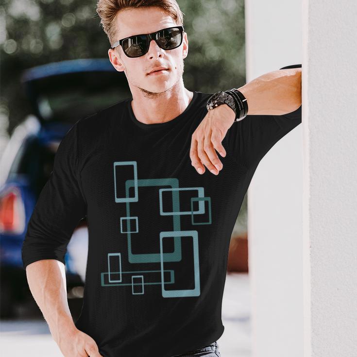 Mid Century Modern 50S 60S Geometric Abstract Pattern Long Sleeve T-Shirt Gifts for Him