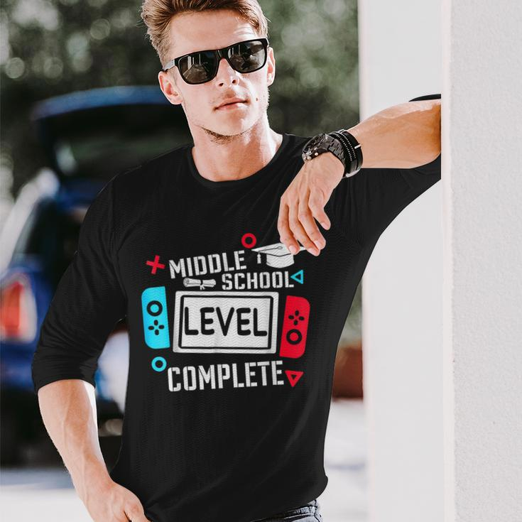 Middle School Level Complete Class Of 2024 Graduation Long Sleeve T-Shirt Gifts for Him