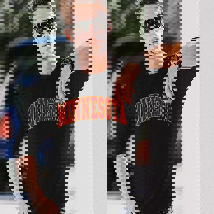 Minnesota Throwback Print Classic Long Sleeve T-Shirt Gifts for Him