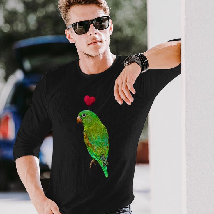 Mit Papagei Und Herz Colourful Parrot Motif Langarmshirts Geschenke für Ihn