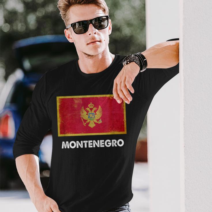 Monte Flag Jersey Montenegrinian Langarmshirts Geschenke für Ihn