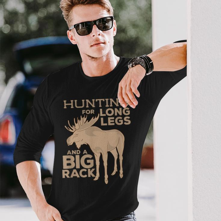 Moose Hunting Big Rack Bull Hunter Hunt SeasonLong Sleeve T-Shirt Gifts for Him