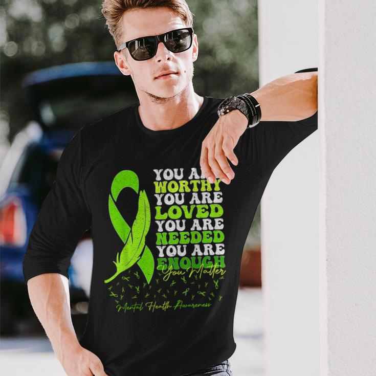 Motivational Support Warrior Mental Health Awareness Long Sleeve T-Shirt Gifts for Him