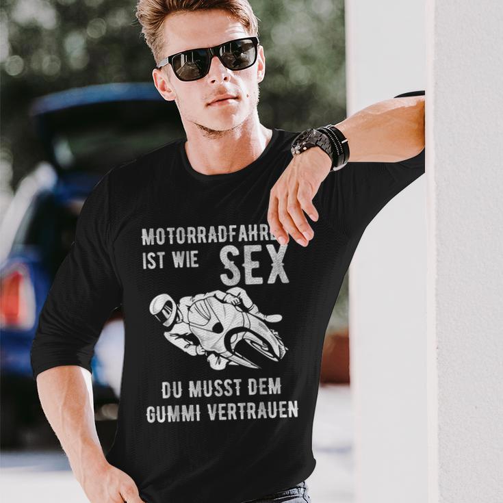 With Motorradfahren Ist Wie Sex Motif Langarmshirts Geschenke für Ihn