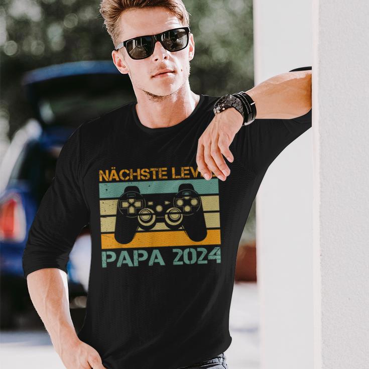 Nächstes Level Ich Werde Papa 2024 Ankündigung Gamer Langarmshirts Geschenke für Ihn